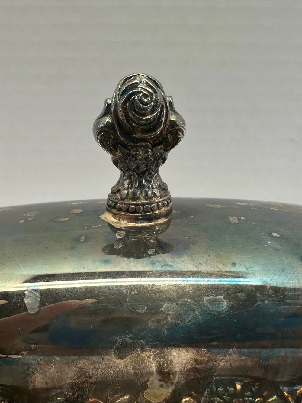 Oneida Silver-Tone Ornate Covered Butter Dish